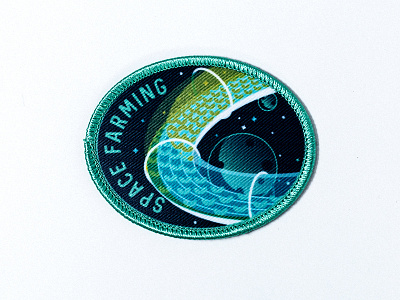 Space Badge: Space Farming badge blue design farm illustration nasa patch space