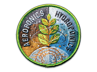 Space Badge Embroidery: Aeroponics / Hydroponics aero patch plant space