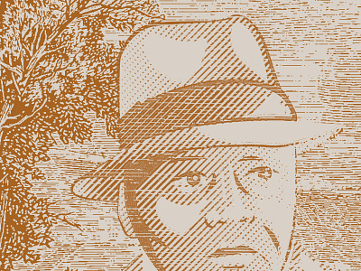 Charles Houston Portrait fedora illustration lines texture