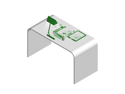 Lab Workstation ag clipboard green illustration lamp leaf papers