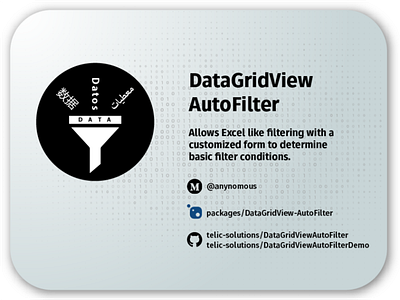DataGridView AutoFilter .net artwork excel filtering grid icon icon design license mit open source programming