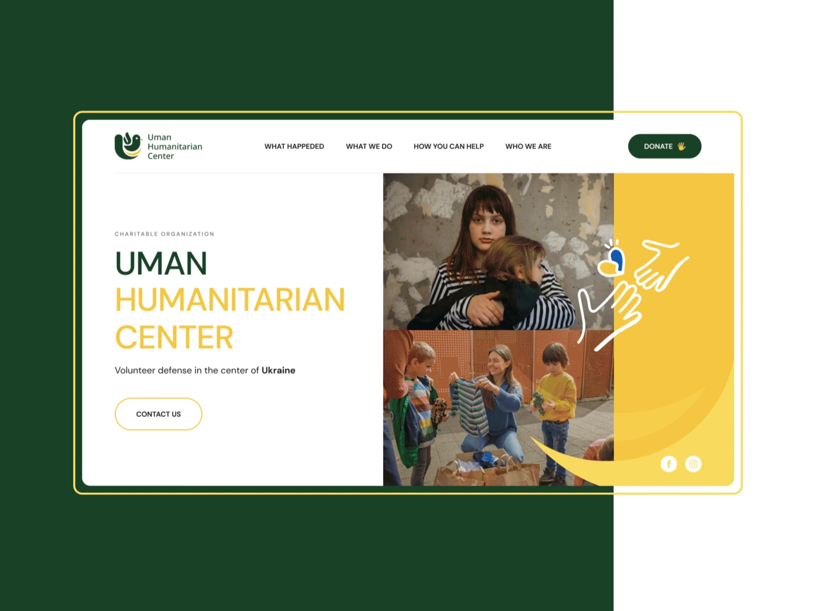UHC Landing page design animation branding design donate humanitarian interface logo non profit refugees standwithukraine stoprussia ui uidesign uiux ukraine ux visual design volunteering war warinukraine