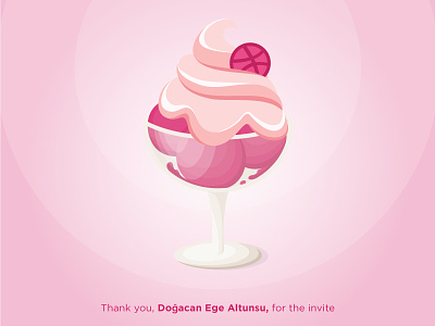 First Dribbble Shot first shot hello dribbble illustration thank you message