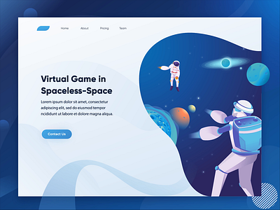 Space Illustration Header for Virtual Reality animation astronout design flat flat design flat animation illustration illustrator planet ui vector web website