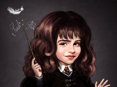Hermione Granger caricature illustration