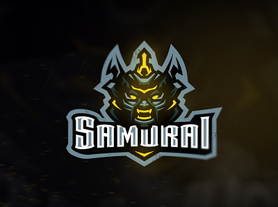 Samurai Mascot Logo angry branding dead design e sports illustration logo mascot mascot logo ninja samurai skull vector white yellow