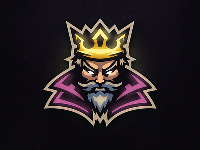 King Mascot Logo angry art branding crown design e sports gold icon illustration king kingdom logo majesty mascot mascot logo vector