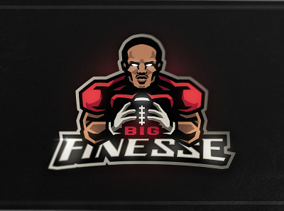 Big Finesse Mascot Logo american football angry art branding design e sports football footballer illustration logo mascot mascot logo sport vector