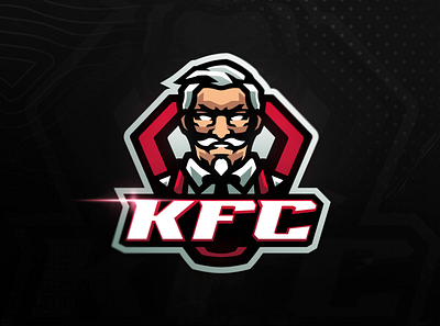 KFC logo redesign angry art branding chicken design e sports illustration kfc logo mascot mascot logo oldman sanders vector