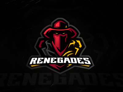 Renegades mascot logo redesign bandit branding design esports hat illustration logo mascot mascot logo renegades typography ui ux vector western