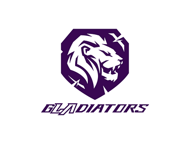 LA Gladiators logo redesign branding design illustration la gladiators lion logo mascot mascot logo purple typography ui ux vector