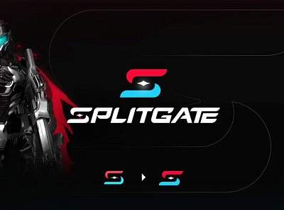 Splitgate logo redesign blue branding design e sports gaming halo illustration logo mascot mascot logo red s logo splitgate typography ui ux vector