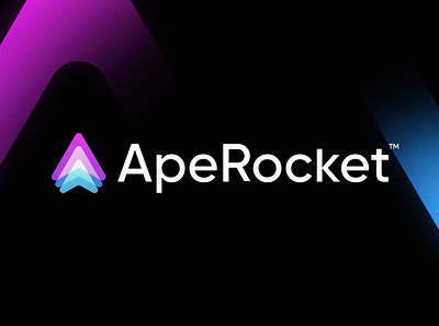 ApeRocket - Logo Design blockchain branding chain crypto dao defi design logo mascot nft redesign rocket swap token triangle typography ui ux vector yield