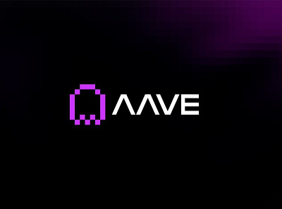 Aave - Logo Redesign aave blockchain branding chain crypto design digital ghost logo pixel resedign software startup swap token typography ui ux vector