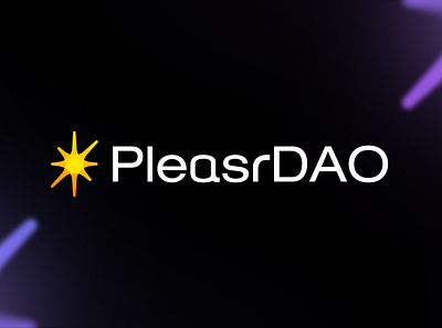 PleasrDAO - logo redesign art blockchain branding coin crypto cryptocurrency design logo meta metaverse nft opensea pleasr pleasrdao spark sun token vector yellow