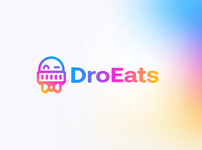 DroEats - Logo Design bitcoin blockchain branding crypto dao design droid eat food illustration logo mascot mascot logo nft robot token typography vector web3