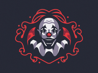 Scary Clown Mascot Logo angry app art branding circus clown design icon illustration killer logo logotype mascot mascot logo red scary vector white