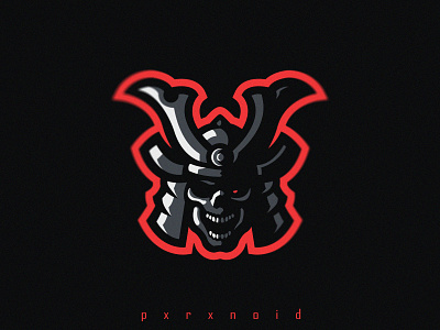 Infernal Samurai Mascot Logo angry app art branding design e sports flat hell icon illustration infernal logo mascot mascot logo samurai skull vector web white