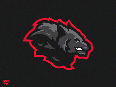 Wolf Mascot Logo angry app art branding design e sports flat icon illustration logo mascot mascot logo red vector warg web wolf