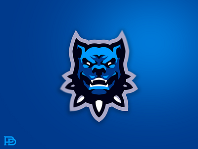 Angry Dog Mascot Logo angry app art blue branding bulldog design dog e sports flat icon illustration logo mascot mascot logo vector web white