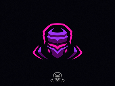 Modern Knight Mascot Logo angry app art branding cyberpunk design e sports flat icon illustration knight logo mascot mascot logo modern purple red vector web white