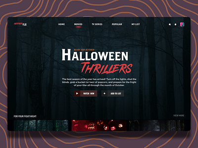 Halloween Thrillers design landing page ui ui design website