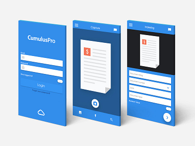 Mobile Capture App Design app camera capture document image index input login mobile photo upload