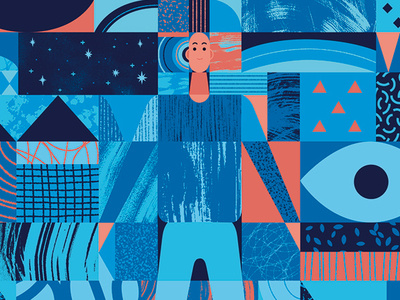 Existentialisme character illustration pattern texture