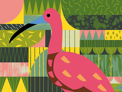 Ibis africa bird game nile pattern pink puzzle shapes