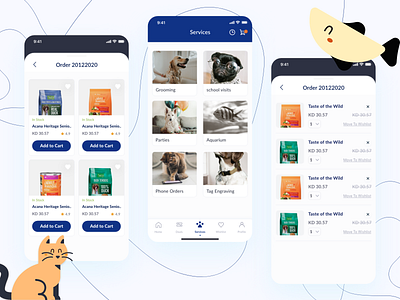 Order List and service - Petzone IOS App app design ui ux