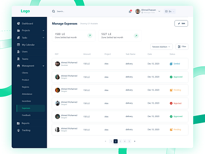 Manage Expenses - Pintaps design ui ux