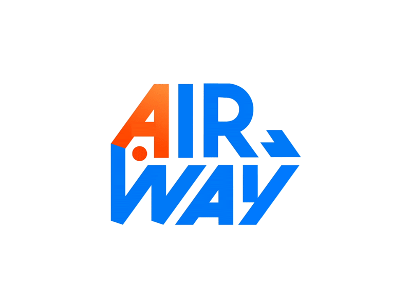 AirWay airlines airways animated logo animation flight flyer gif illustration logo logodesign logotype motion plane travel vector