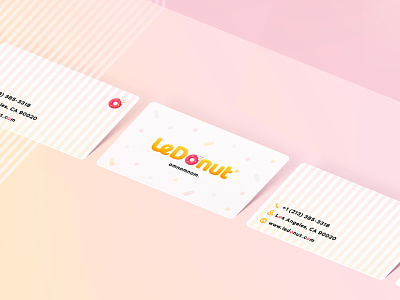 LeDonut Business Cards brand identity branding business card businesscard design donut donuts illustration logo