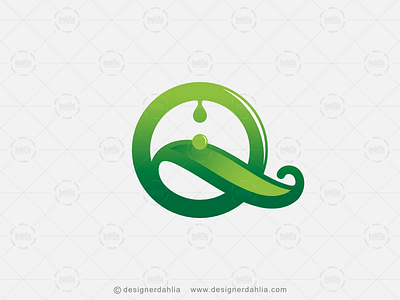 Letter Q Leaf Logo brand identity branding green logo initials letter logo letter mark logos letter q leaf letter q logo lettermark logo design logo for sale monogram