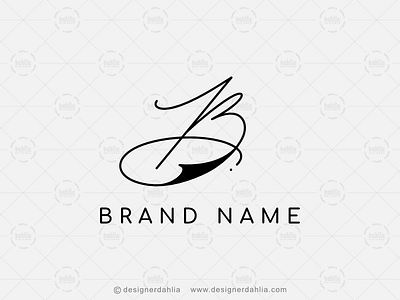 Letter B Signature Logo brand identity branding elegant letter b initials letter b logo letter b signature letter logo letter mark logos lettermark logo design logo for sale monogram signature logo