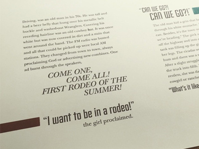 The Ride I Never Took editorial layout letterpress typography