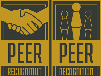 Peer Recognition Awards - Rejected Designs award badge gold handshake icons peer people reject