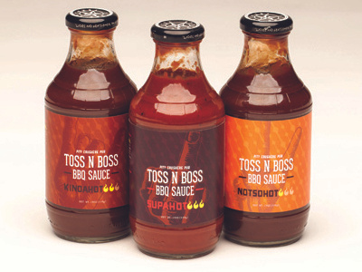 Toss N Boss BBQ Sauce Packaging branding cooking food graphic design package design packaging retail