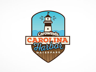 Carolina Harbor amusement park badge carowinds cedar fair logo logo design