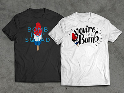 Bomb Pop bomb pop graphic tee hand drawn shirt shirt design tee tshirt typography