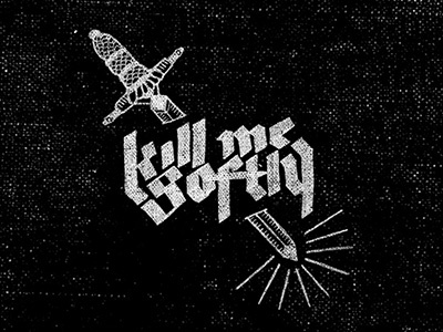 Kill Me Softly blackletter calligraphy drawing gothic hand drawn lettering texture typography