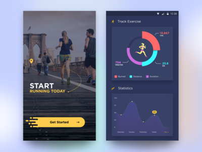 Find My Trainer - Signup and Dashboard android business creative dashboard design flat google ios material running sport trainer