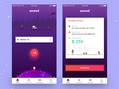 Shipso android design earth ios logistics mobile order details shipment travel ui