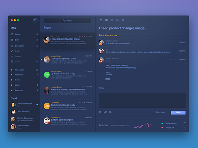 New Email Design assistant chat contact dark dashboard desktop email gmail hangout mac ui website