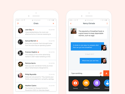 Chats UI app chat clean communication conversation inbox ios message messenger navigation social