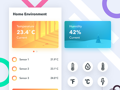 Home Environment App automation color control environment gradient home humidity icon sensor temperature