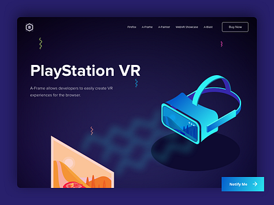 Playstation Vr - Landing Page 3d branding isometric landing page playstation ui ux virtual reality vr web page website