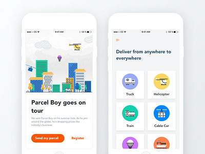 My Parcel Delivery android building delivery graphics ios logistics mobile parcel tour transportation ui ux