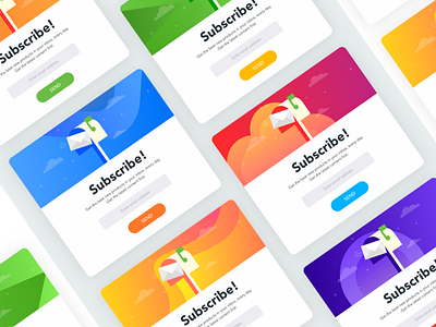 Subscribe Email Template for Website cards course download flat futuristic gradient icons illustration landing page sketch subscribe website