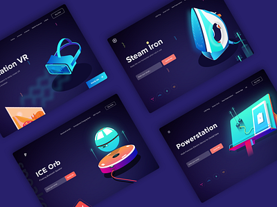 Isometric Landing Page Design 3d business design graphics isometric landing page page ui ux vr webpage website